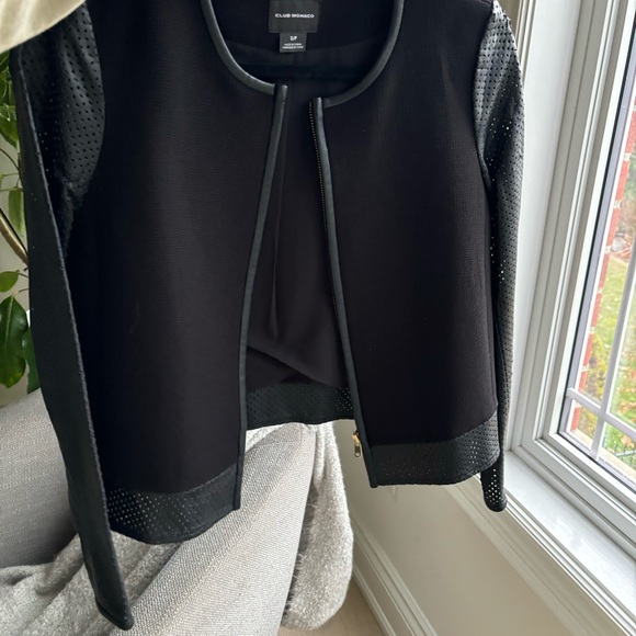 Posh vegan ‘leather & wool’ look blazer jacket - Picture 4 of 10